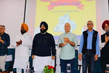 Harjot Singh Bains with Manish Sisodia launched The English Edge Program