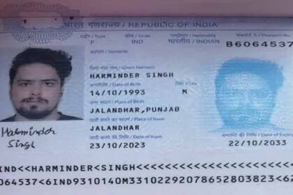 Harminder Singh's passport