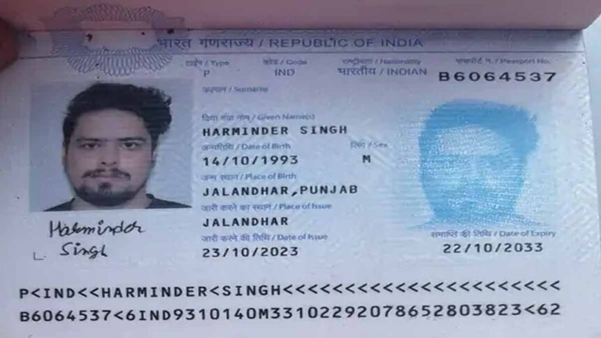 Harminder Singh's passport