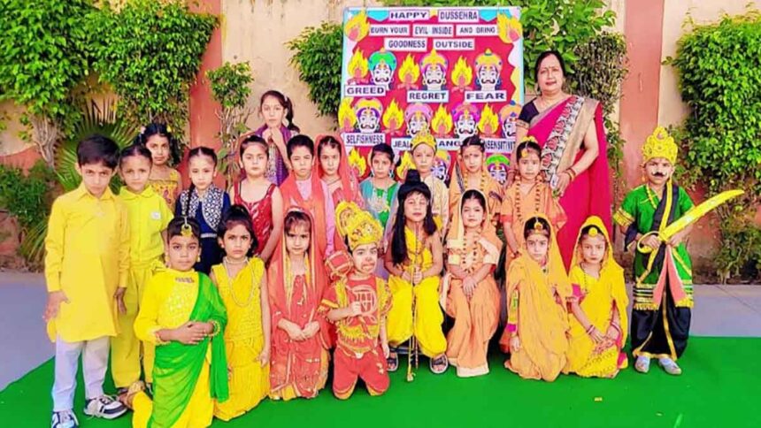 Students of St. Soldier Group celebrate Dussehra