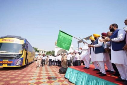 CM Mann flagged off the first batch of buses carrying pilgrims to Amritsar