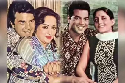 Dharmendra with his 1st wife Prakash Kaur and 2nd wife Hema Malini