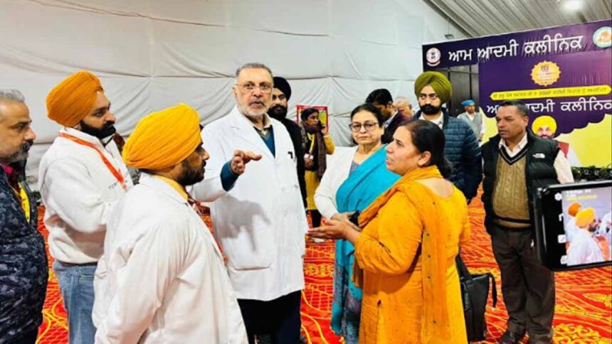 Dr. Balbir Singh inspects eye camp