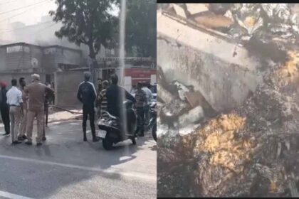 Fire breaks out at a house on Race Course Road in Amritsar