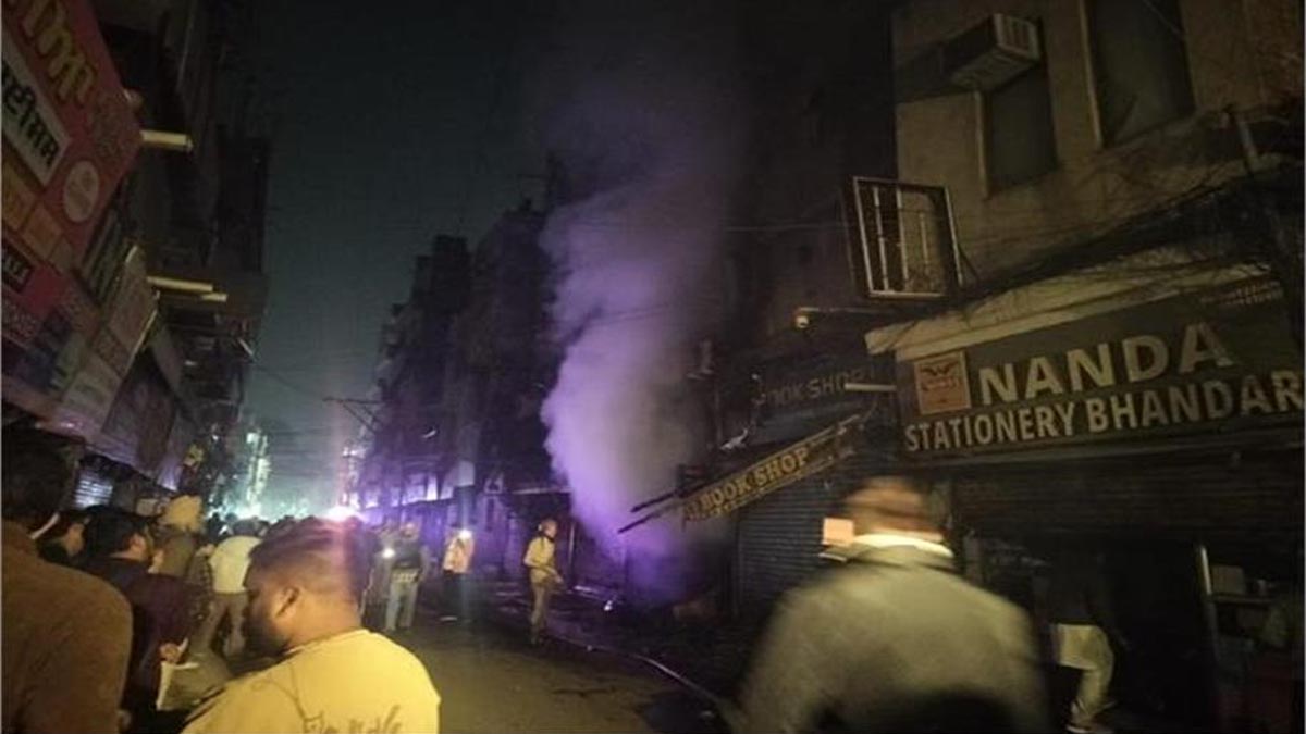 Fire broke out in a three-storey building in Ludhiana