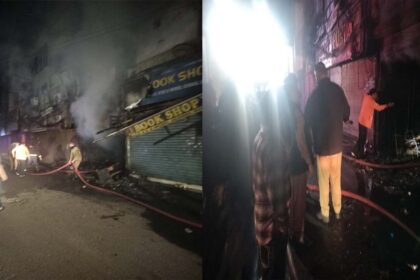 Fire broke out in a three-storey building in Ludhiana