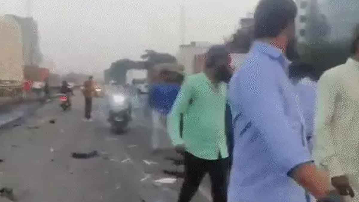 Vehicles Collide And Catch Fire In Pune