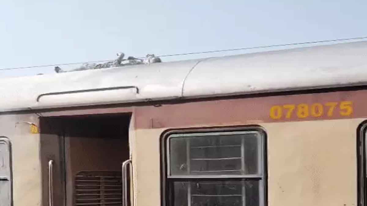 ट्रेन की छत पर जिंदा जला व्यक्ति