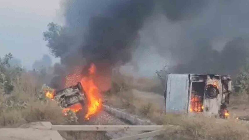 किसानों का हिंसक प्रदर्शन, 14 गाड़ियां फूंकी, पथराव और लाठीचार्ज, MLA का सिर फूटा, इंटरनेट सेवाएं बंद