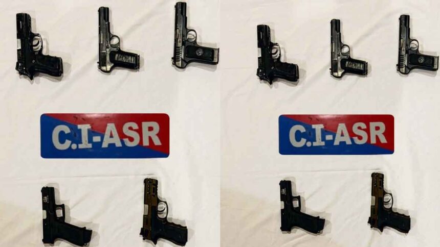 Five pistols Recovered