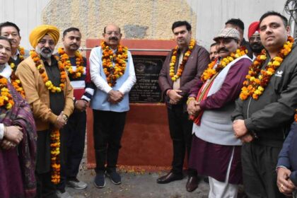 Mohinder Bhagat laid foundation stone for sewerage project