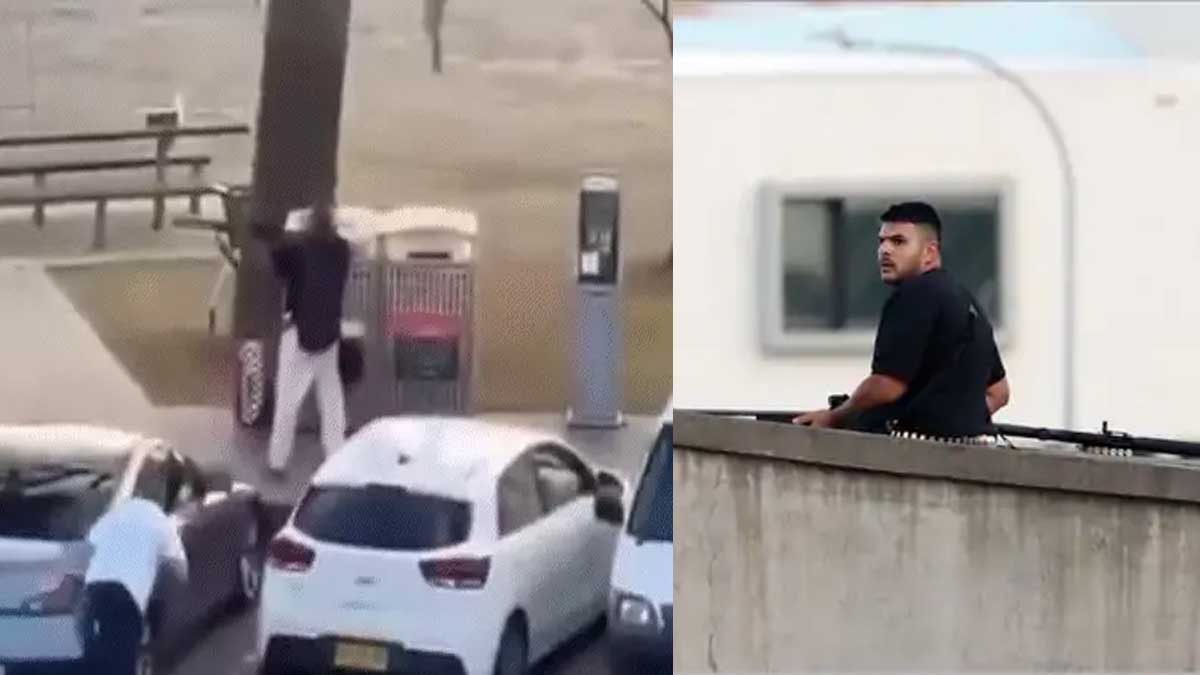 The attacker firing a gun. This picture has gone viral.