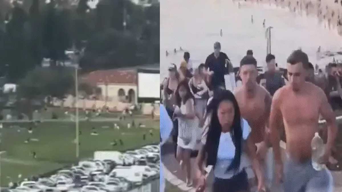 People were seen running away after the shooting. (Viral video)