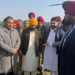 Nitin Kohli welcome CM Mann at the PAP helipad