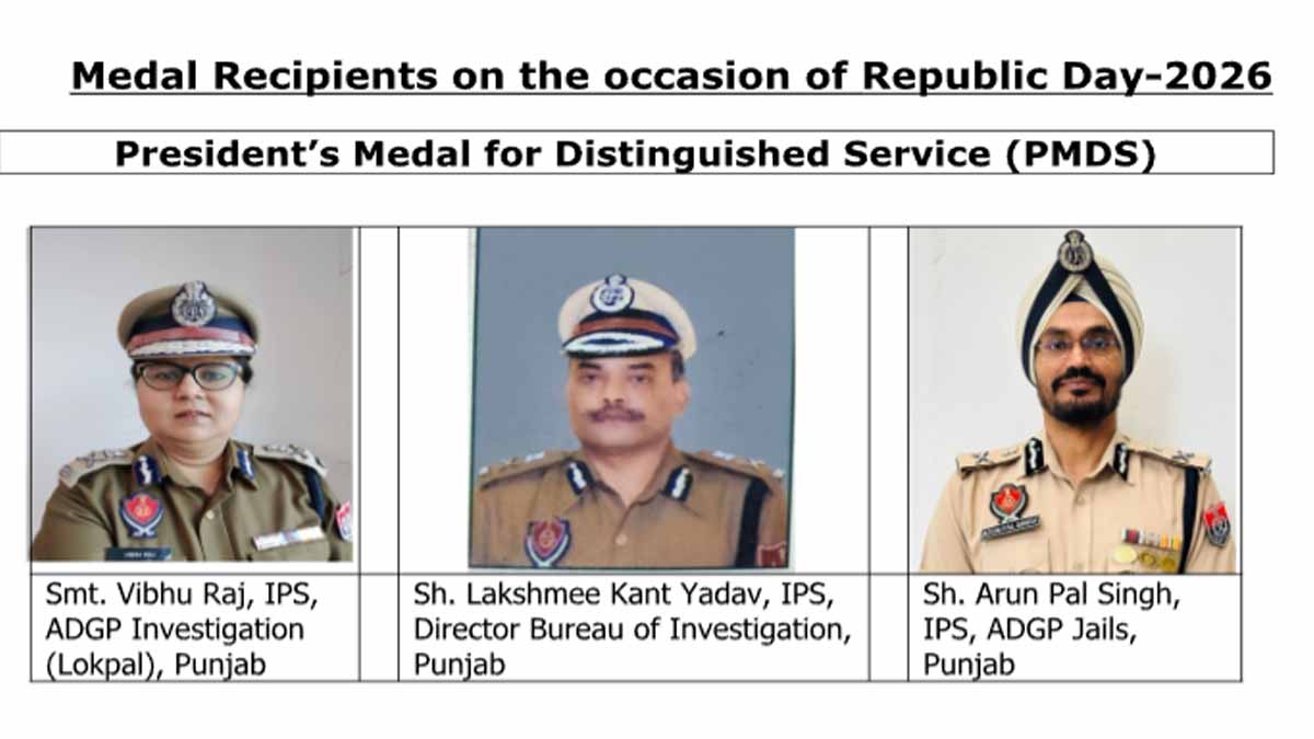 Punjab Police officers to be awarded PMDS medals