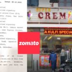 Super Cremica Sweets and Zomato Notice