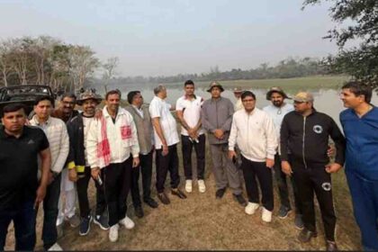 Mohan Lal Badoli with other party officials visited Kaziranga National Park