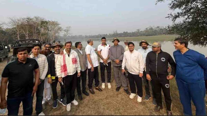 Mohan Lal Badoli with other party officials visited Kaziranga National Park