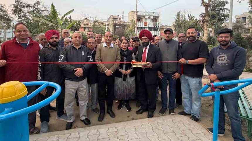 Open gym was installed at Shri Manmohan Kalia Park Jalandhar