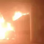 Innova car catches fire in mohali