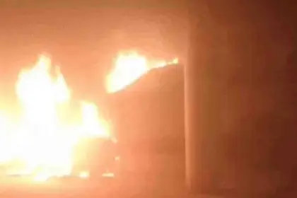 Innova car catches fire in mohali