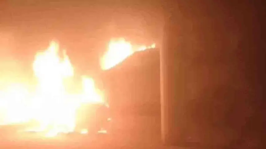 Innova car catches fire in mohali