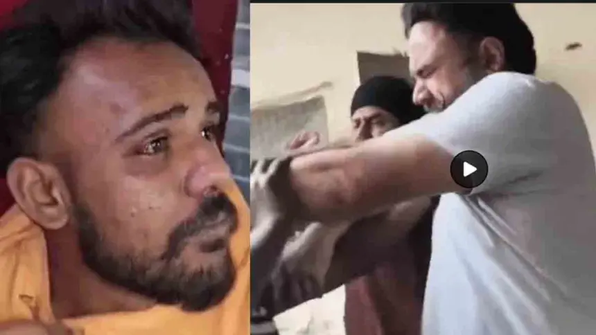 In Jalandhar, at the Bhargo Camp police station, an individual accused of stealing wood was severely beaten by a group of people.