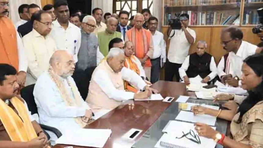 Bihar CM Nitish Kumar files nomination for Rajya Sabha