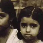 childhood photograph of Asha-ji and Lata-ji