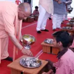 CM Yogi Serves Mid-Day Meal