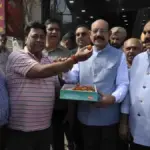 Residents of area honored Mohinder Bhagat upon the completion of road and sewerage works