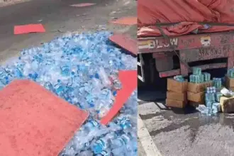 Truck loaded with cold drinks collides with tempo in Ludhiana